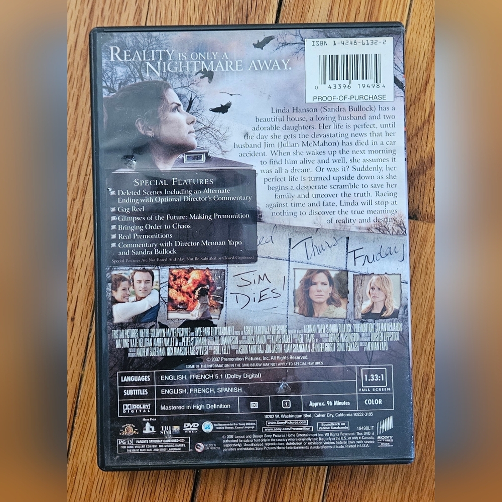 Premonition DVD Full Screen - Picture 2 of 3